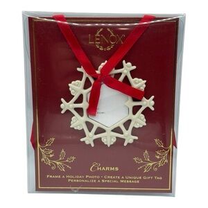 Lenox Charms Ivory Snowflake Holiday Photo Ornament – New